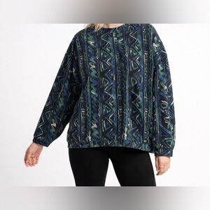 Vintage 90s Josh Wear Art Abstract Aztec Tribal Crewneck Sweatshirt XL USA Made